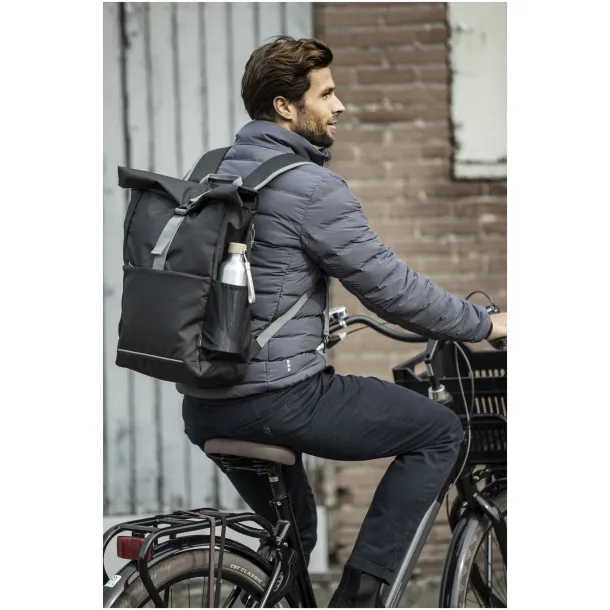 Aqua GRS reciklirani vodootporni rolltop ruksak za 15" laptop, 20L Solid black