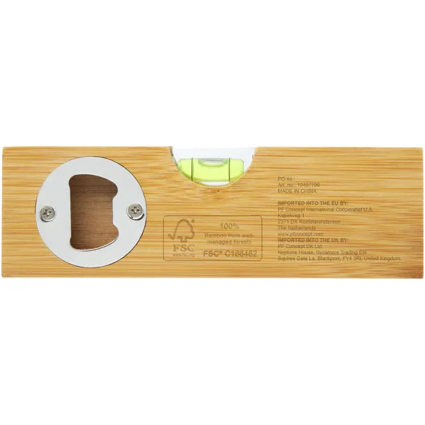 Flush bamboo spirit level with bottle opener - STAC Natural