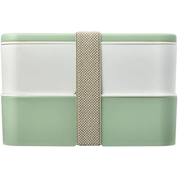 MIYO Renew double layer lunch box Off white Seaglass green
