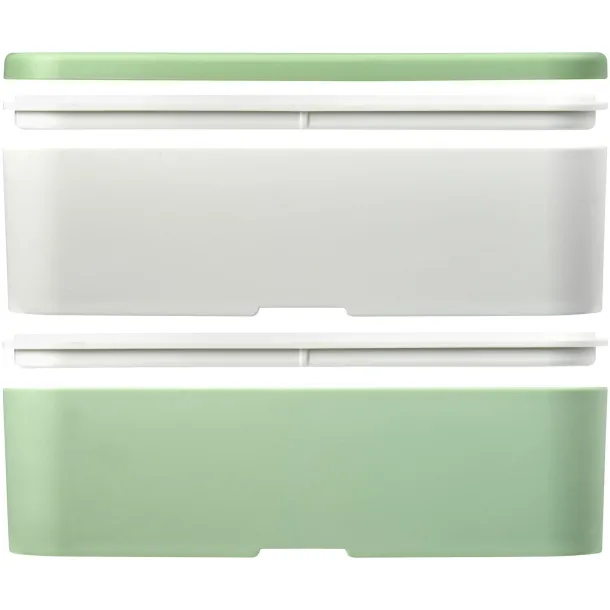 MIYO Renew double layer lunch box Off white Seaglass green