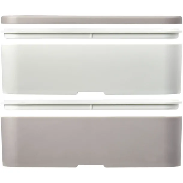 MIYO Renew double layer lunch box Pebble grey Ivory white
