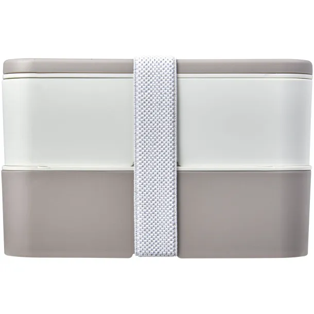MIYO Renew double layer lunch box Pebble grey Ivory white