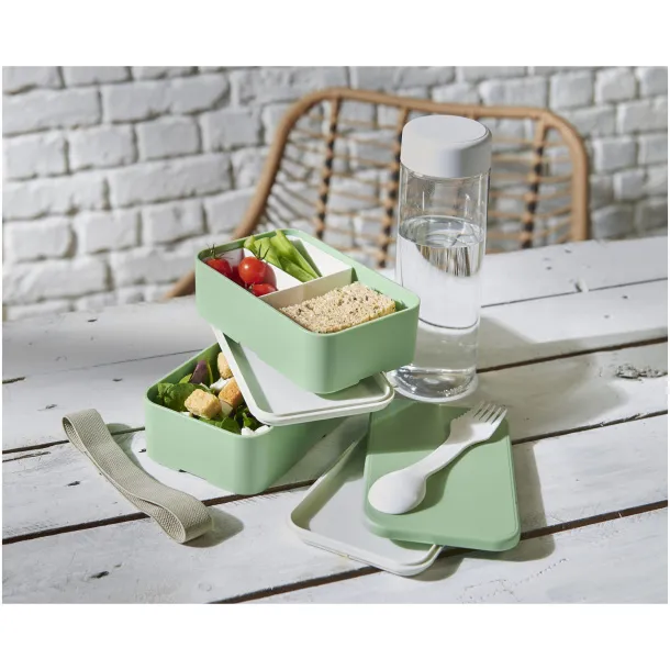 MIYO Renew double layer lunch box Pink Ivory white