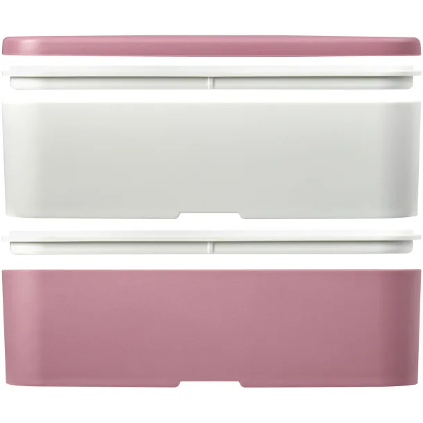 MIYO Renew double layer lunch box Transparent pink Ivory white