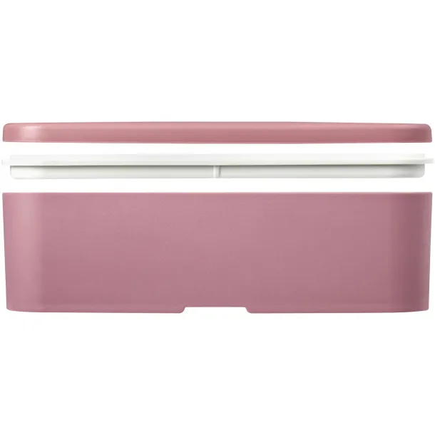 MIYO Renew single layer lunch box Transparent pink White
