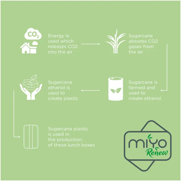 MIYO Renew single layer lunch box Pebble grey White