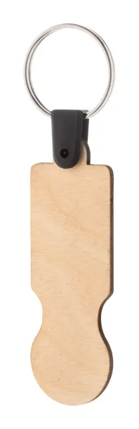ColoCart Wood trolley coin keyring Natural