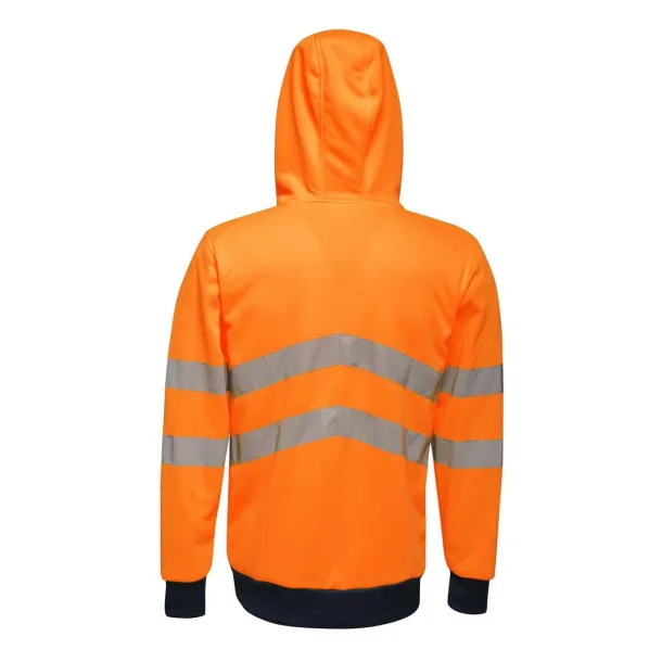  HI VIS PRO FULL ZIP STRETCH HOODIE JACKET - Regatta Orange Navy