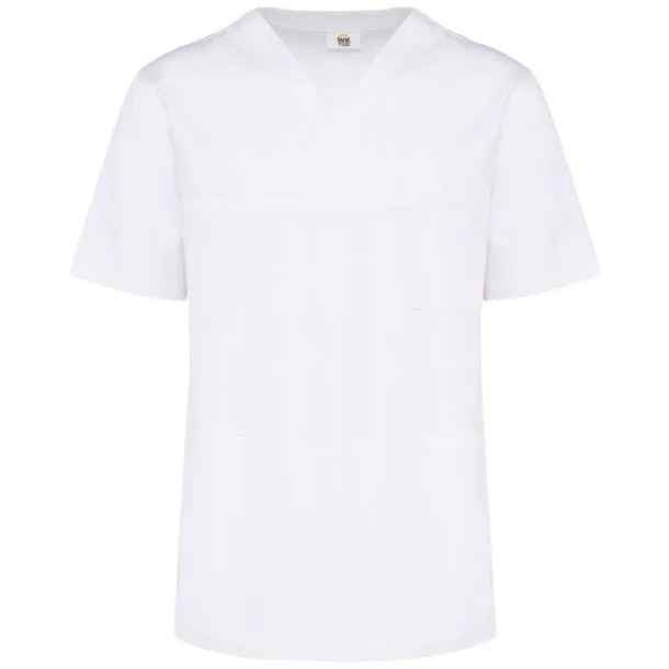  UNISEX SHORT SLEEVE COTTON TUNIC - Designed To Work Bijela