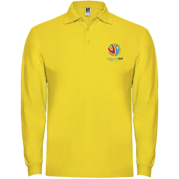 Estrella long sleeve men's polo - Roly Yellow
