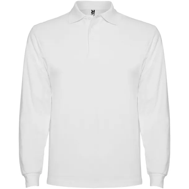 Estrella long sleeve men's polo - Roly White