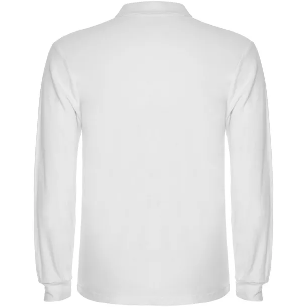 Estrella long sleeve men's polo - Roly White