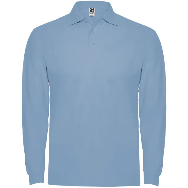 Estrella muška polo majica dugih rukava, 220 g/m² - Roly Sky blue