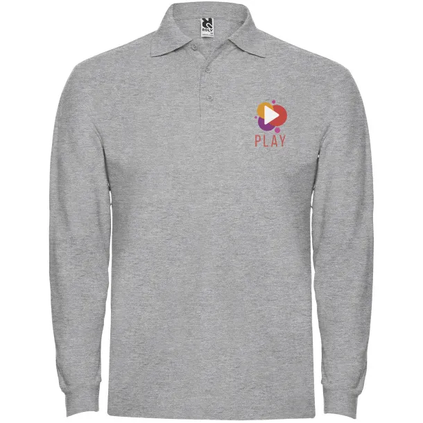 Estrella long sleeve men's polo - Roly Marl Grey