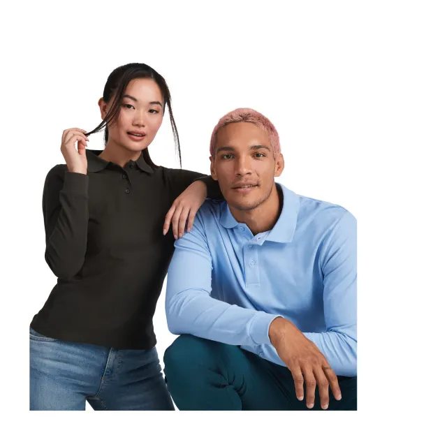 Estrella long sleeve men's polo - Roly Crna