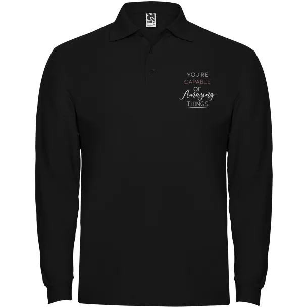 Estrella long sleeve men's polo - Roly Crna