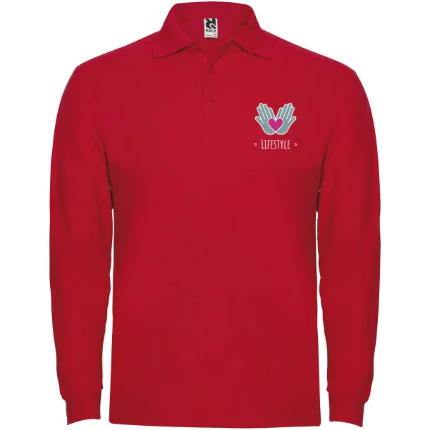 Estrella long sleeve men's polo - Roly Red