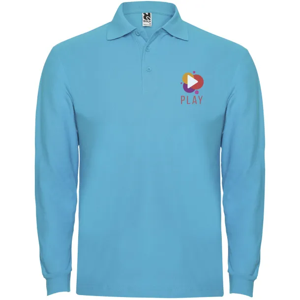 Estrella long sleeve men's polo - Roly Turquois