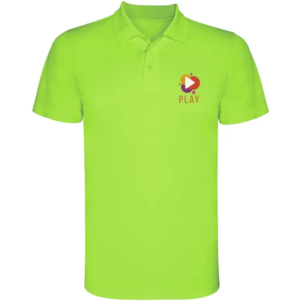 Monzha muška sportska polo majica kratkih rukava, 150 g/m² - Roly Limeta