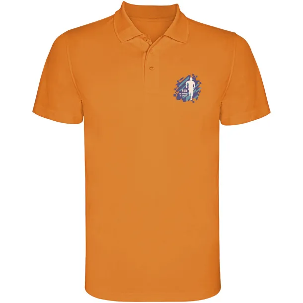Monzha short sleeve men's sports polo - Roly Fluor Orange