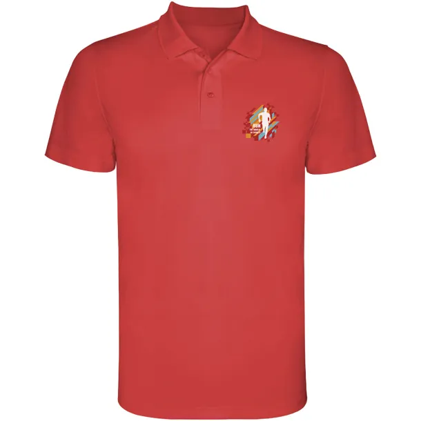 Monzha muška sportska polo majica kratkih rukava, 150 g/m² - Roly Crvena