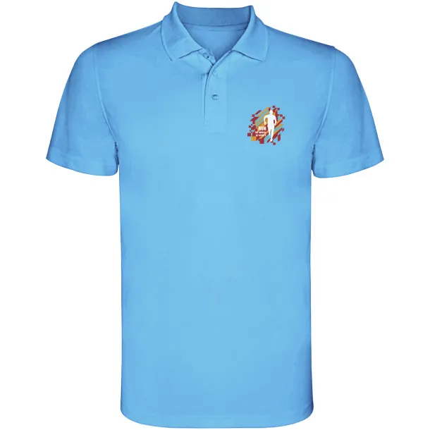 Monzha short sleeve men's sports polo - Roly Turquois
