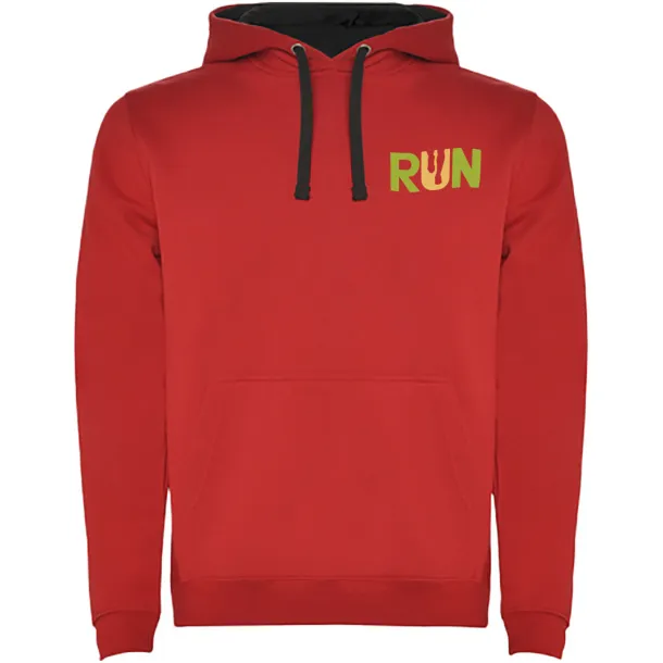 Urban dječji hoodie, 280 g/m² - Roly Crvena Crna
