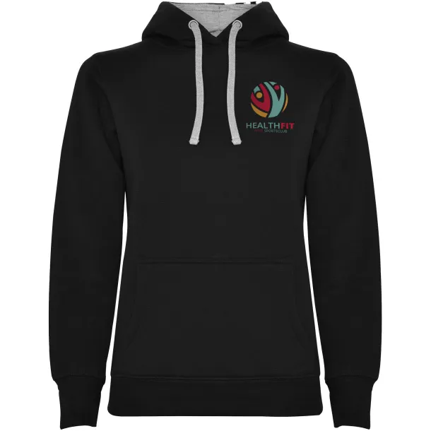 Urban ženski hoodie, 280 g/m² - Roly Crna Marl Grey