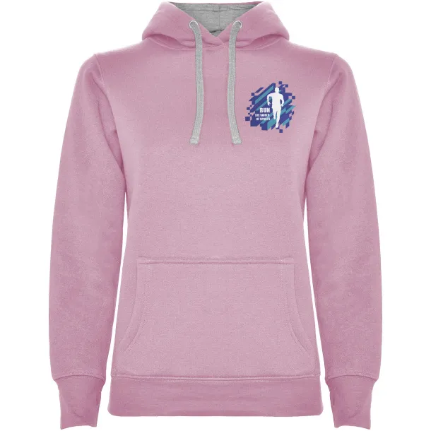 Urban women's hoodie - Roly Light pink Marl Grey
