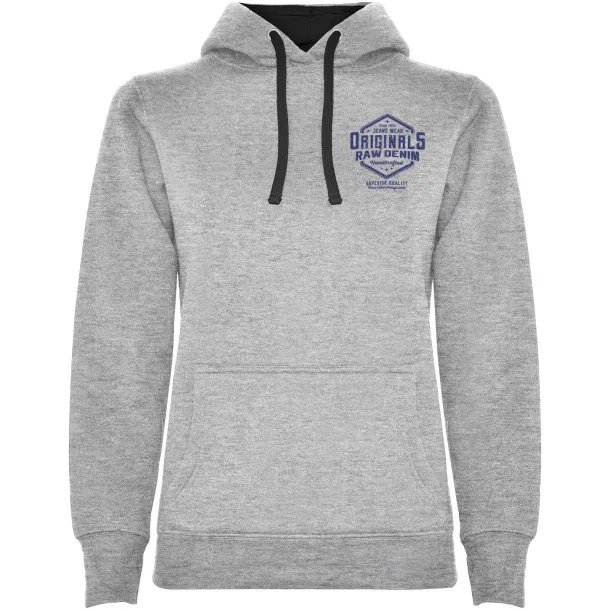 Urban ženski hoodie, 280 g/m² - Roly Marl Grey Crna