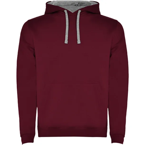 Urban men's hoodie - Roly Maroon Marl Grey