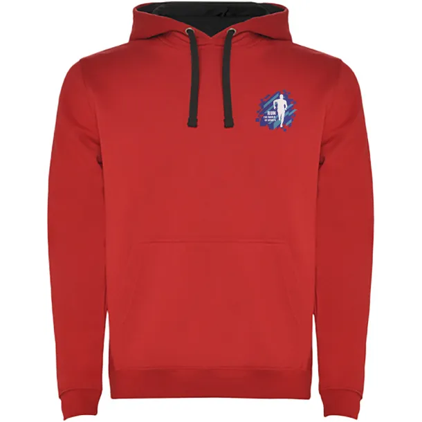 Urban muški hoodie, 280 g/m² - Roly Crvena Crna