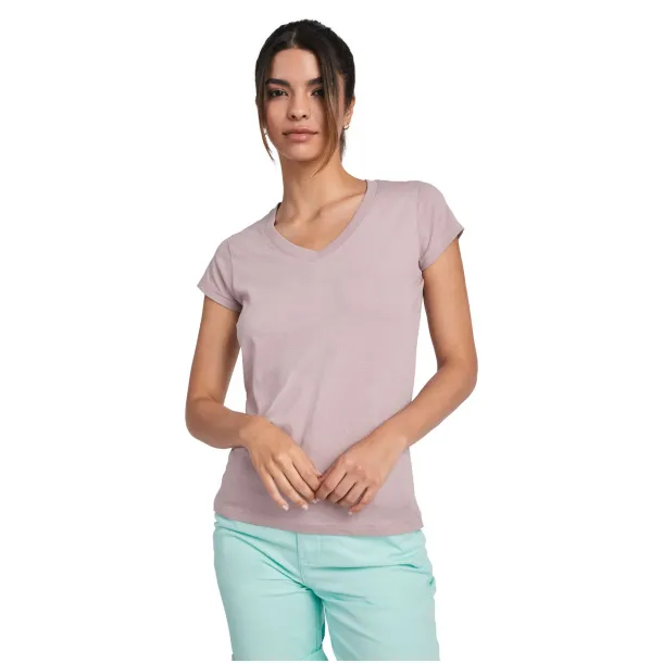 Victoria kratka ženska majica s v-izrezom, 155 g/m² - Roly Bijela