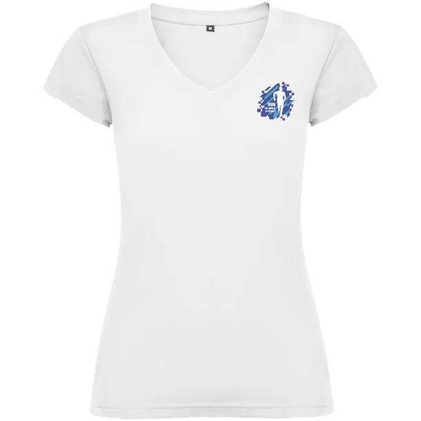 Victoria short sleeve women's v-neck t-shirt - Roly White