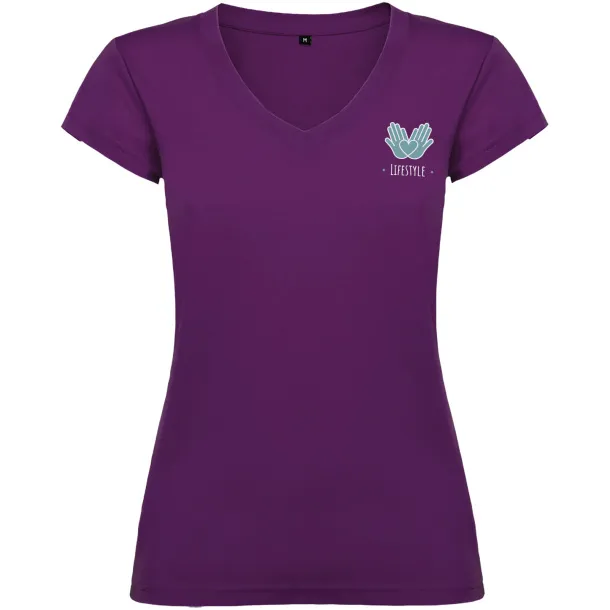 Victoria short sleeve women's v-neck t-shirt - Roly Purple