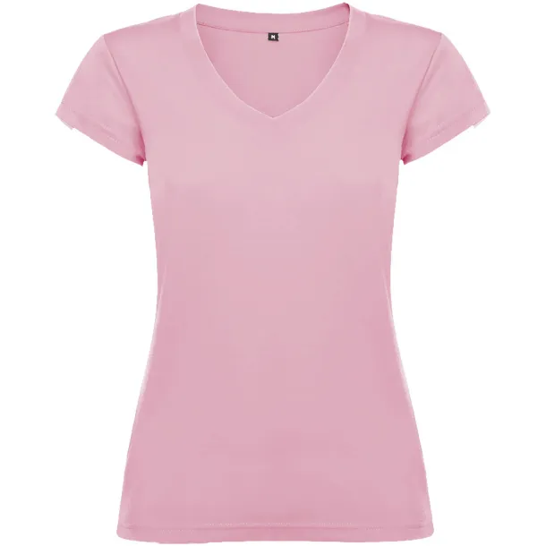 Victoria short sleeve women's v-neck t-shirt - Roly Light pink