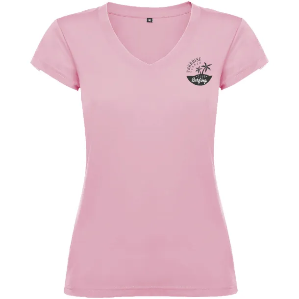 Victoria short sleeve women's v-neck t-shirt - Roly Light pink
