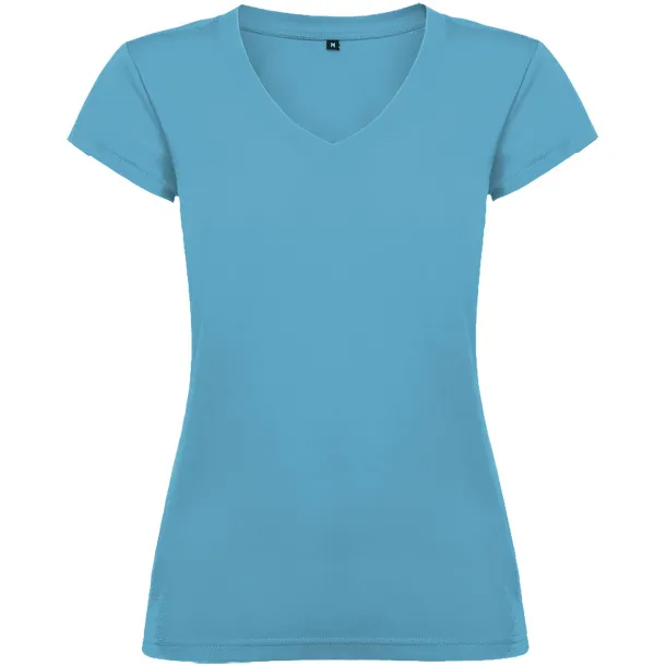Victoria short sleeve women's v-neck t-shirt - Roly Turquois