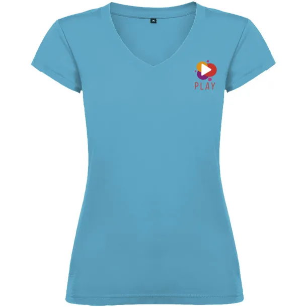 Victoria short sleeve women's v-neck t-shirt - Roly Turquois