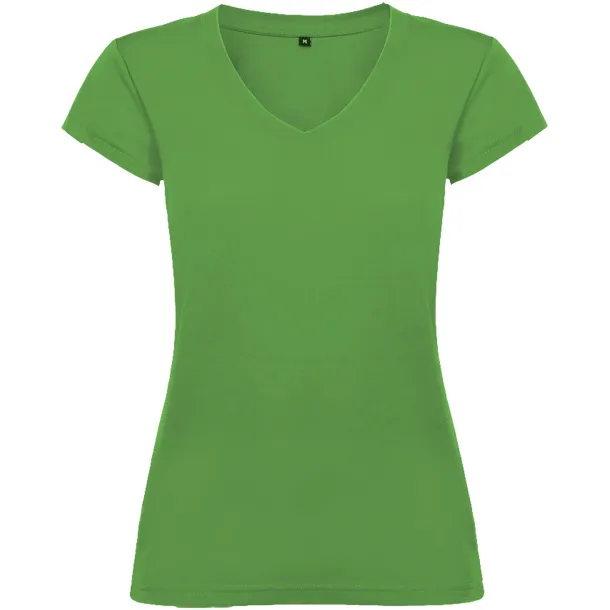 Victoria short sleeve women's v-neck t-shirt - Roly Tropical Green