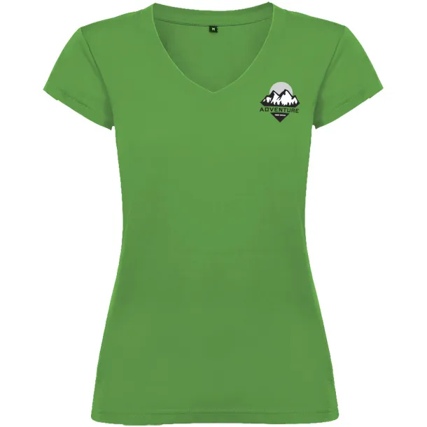 Victoria short sleeve women's v-neck t-shirt - Roly Tropical Green