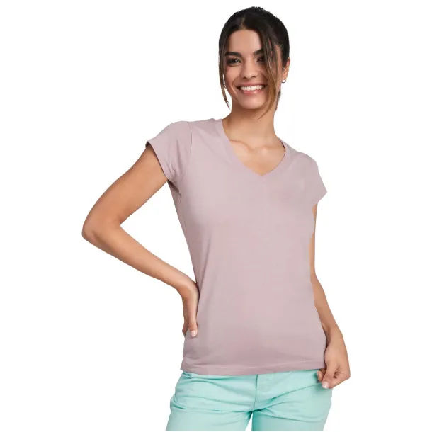 Victoria short sleeve women's v-neck t-shirt - Roly Dusty Blue