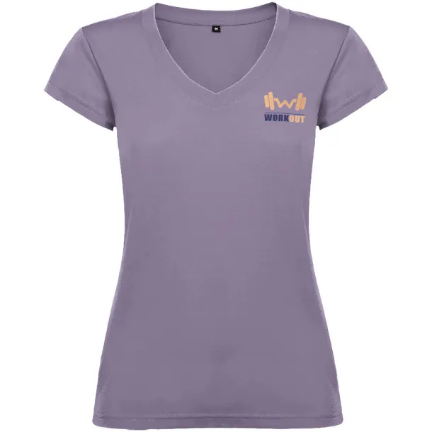 Victoria short sleeve women's v-neck t-shirt - Roly Lavanda