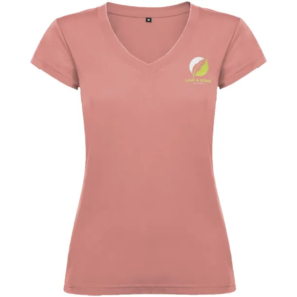Victoria short sleeve women's v-neck t-shirt - Roly Clay Orange