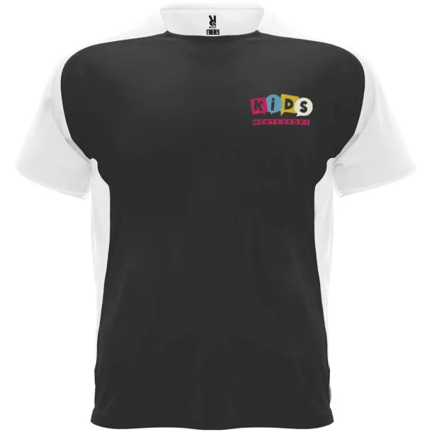 Bugatti short sleeve kids sports t-shirt - Roly Solid black White