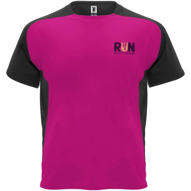 Bugatti short sleeve kids sports t-shirt - Roly Fuchsia Solid black