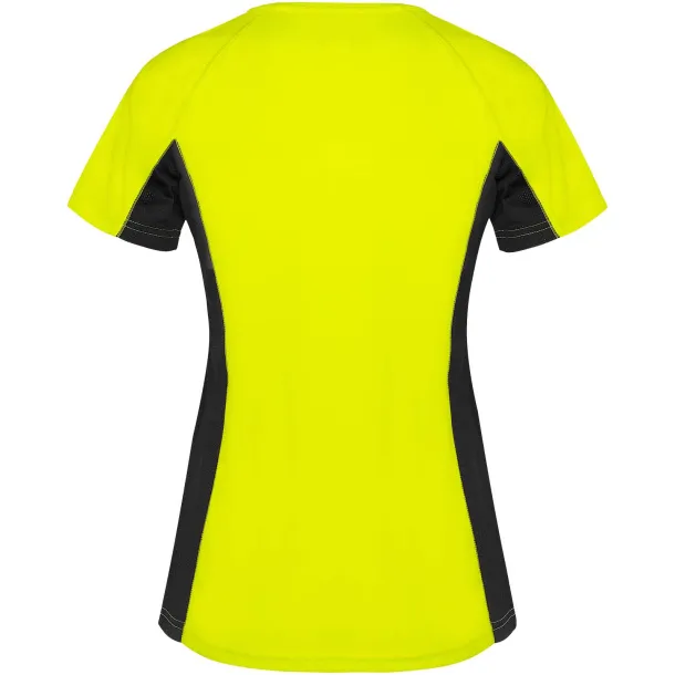 Shanghai ženska sportska majica kratkih rukava - Roly Fluor Yellow Solid black