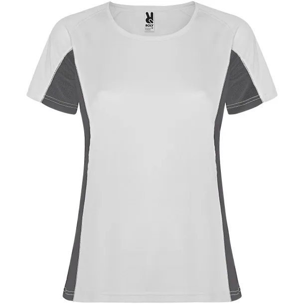 Shanghai short sleeve women's sports t-shirt - Roly White Dark Lead