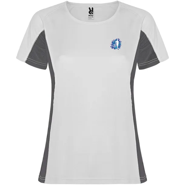 Shanghai short sleeve women's sports t-shirt - Roly White Dark Lead