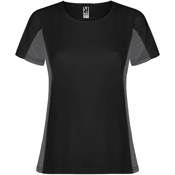 Shanghai short sleeve women's sports t-shirt - Roly Solid black Dark Lead